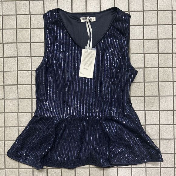 Grace Karin Tops - NWT Grace Karin Sequin Top Shirt SZ M Sleeveless Blue